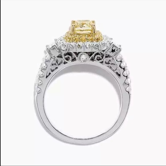 New 925 Silver Square Shape Citrine Party Ring - Picture 3 of 6